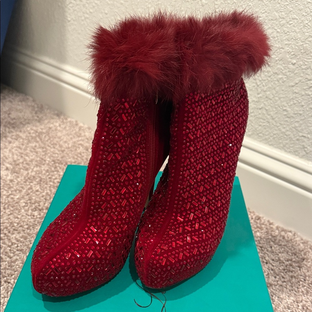 Red Rhinestone boots